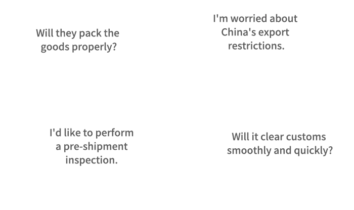 Will the goods be packed properly? / We want a pre-shipment inspection. / We're concerned about Chinese export regulations. / Will customs clearance go smoothly?